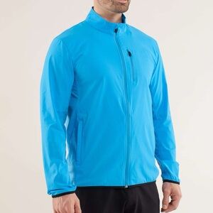 Lululemon Men’s Surge Soft Shell Zip Up Jacket Kayak Blue Packable Large Active